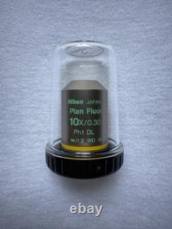 Objectif de microscope Nikon Plan Fluor 10x 0.30 Ph1 DL / 1.2 WD 15.2