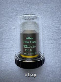 Objectif de microscope Nikon Plan Fluor 10x 0.30 Ph1 DL / 1.2 WD 15.2