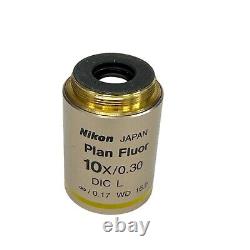 Objectif de microscope Nikon Plan Fluor 10x 10x/0,30 DIC L Infinity/0,17 WD 16,0