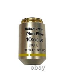 Objectif de microscope Nikon Plan Fluor 10x 10x/0,30 DIC L Infinity/0,17 WD 16,0