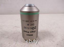 Objectif de microscope Nikon Plan Fluor 20X 0.50 DIC M 0.17 WD 2.1