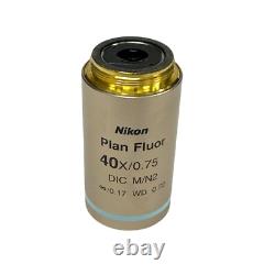 Objectif de microscope Nikon Plan Fluor 40x / 0.75 DIC M/N2 ? /0.17 WD 0.72