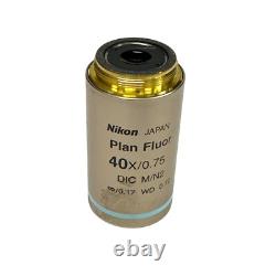 Objectif de microscope Nikon Plan Fluor 40x / 0.75 DIC M/N2 ? /0.17 WD 0.72
