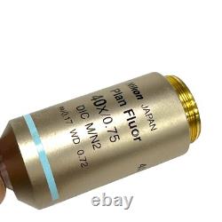 Objectif de microscope Nikon Plan Fluor 40x / 0.75 DIC M/N2 ? /0.17 WD 0.72