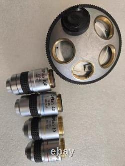 Objectif de microscope Olympus DPlan - ensemble incluant la platine pour objectifs