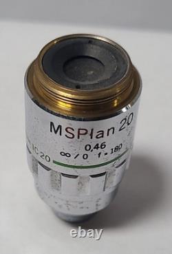 Objectif de microscope Olympus MSPlan 20 Lentilles F=180 0.46 Japon