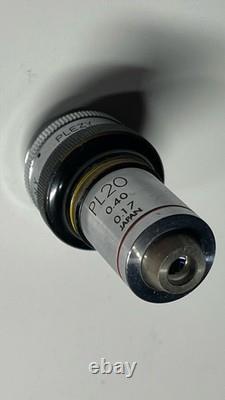 Objectif de microscope Olympus PL20 20X 0,40 0,17 avec adaptateur PLEZY
