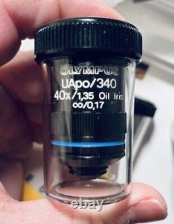 Objectif de microscope Olympus UApo/340 40x / 1.35 à immersion d'huile avec diaphragme IRIS