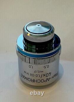 Objectif de microscope Zeiss Plan-APOCHROMAT 40x/1.0 à immersion dans l'huile avec iris