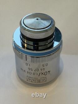 Objectif de microscope Zeiss Plan-APOCHROMAT 40x/1.0 à immersion dans l'huile avec iris