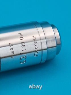 Objectif de microscope à fluorescence haute résolution Leitz 63X N. A. 1.30 170/0.17