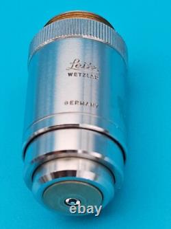 Objectif de microscope à fluorescence haute résolution Leitz 63X N. A. 1.30 170/0.17