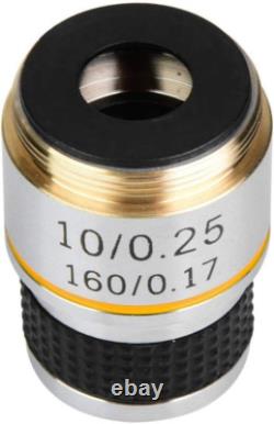 Objectif de microscope achromatique, lentille objectif achromatique 10X, 160/0.17 Biologie