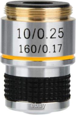 Objectif de microscope achromatique, lentille objectif achromatique 10X, 160/0.17 Biologie