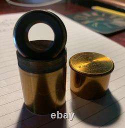Objectif de microscope antique Watson & Sons de 3 pouces, grossissement approximatif de 2x