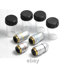 Objectif de microscope composé Plan achromatique ensembles 4X 10X 40X 100X