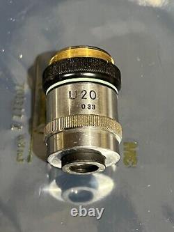 Objectif de microscope longue portée Nikon U20 0,33 20x avec ajustement de l'iris