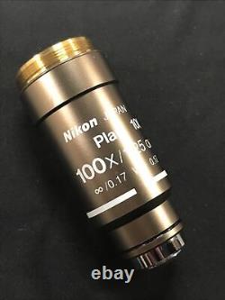 Objectif du microscope Nikon Plan 100X /1.25 Wd 0.2 en excellent état