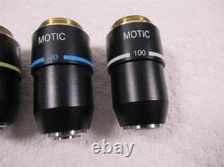 Objectifs de microscope Motic ASC 100x 40x 10x & 4x Lot de 4 achromatiques
