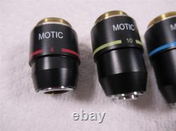 Objectifs de microscope Motic ASC 100x 40x 10x & 4x Lot de 4 achromatiques