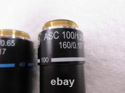 Objectifs de microscope Motic ASC 100x 40x 10x & 4x Lot de 4 achromatiques