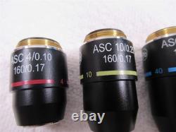 Objectifs de microscope Motic ASC 100x 40x 10x & 4x Lot de 4 achromatiques