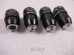 Objectifs de microscope Motic ASC 100x 40x 10x & 4x Lot de 4 achromatiques