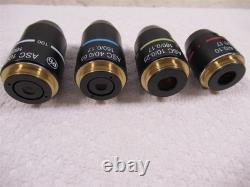 Objectifs de microscope Motic ASC 100x 40x 10x & 4x Lot de 4 achromatiques