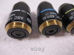 Objectifs de microscope Motic ASC 100x 40x 10x & 4x Lot de 4 achromatiques
