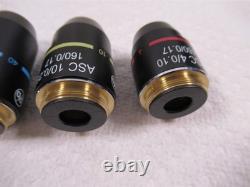 Objectifs de microscope Motic ASC 100x 40x 10x & 4x Lot de 4 achromatiques