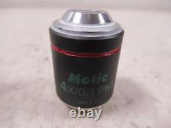 Objectifs de microscope Motic Plan 10x. 25 PH1 et Motic 4x 0.1 Ph0