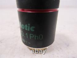 Objectifs de microscope Motic Plan 10x. 25 PH1 et Motic 4x 0.1 Ph0