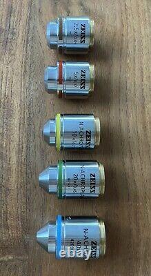 Objectifs de microscope ZEISS SET 2.5X-40x du laboratoire propre N Achroplan