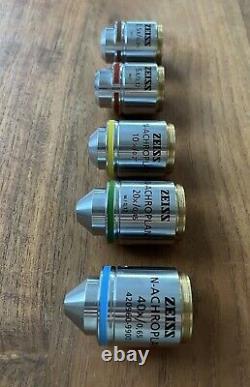 Objectifs de microscope ZEISS SET 2.5X-40x du laboratoire propre N Achroplan