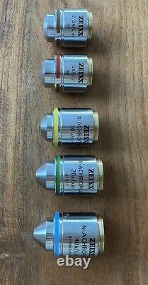 Objectifs de microscope ZEISS SET 2.5X-40x du laboratoire propre N Achroplan