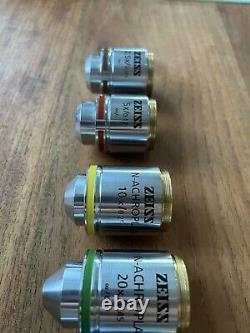 Objectifs de microscope ZEISS SET 2.5X-40x du laboratoire propre N Achroplan