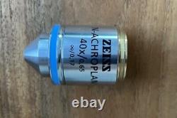 Objectifs de microscope ZEISS SET 2.5X-40x du laboratoire propre N Achroplan