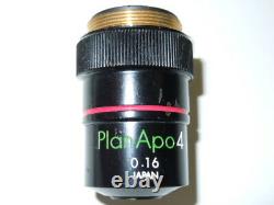 Olympus 4x 0.16 Apo Apo Apochromatic Microscope Objectif Objectif Baril De Longueur Courte