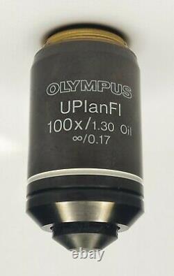 Olympus Microscope Immersion À L'huile Objectif Uplanfl 100x/1.30 Excellent Objectif