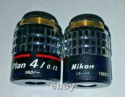 Plan Nikon 4x / 0.13 Objectif Du Microscope 160/