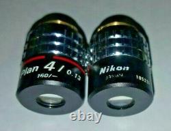 Plan Nikon 4x / 0.13 Objectif Du Microscope 160/
