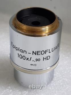 ZEISS Epiplan-NEOFLUAR 100x /0.90 HD Microscope Objective Lens
Traduction en français : Objectif de microscope ZEISS Epiplan-NEOFLUAR 100x /0.90 HD